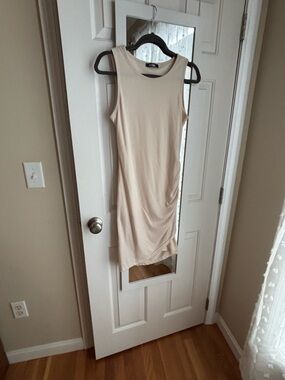 Sleeveless Beige Bodycon Dress - Unbranded